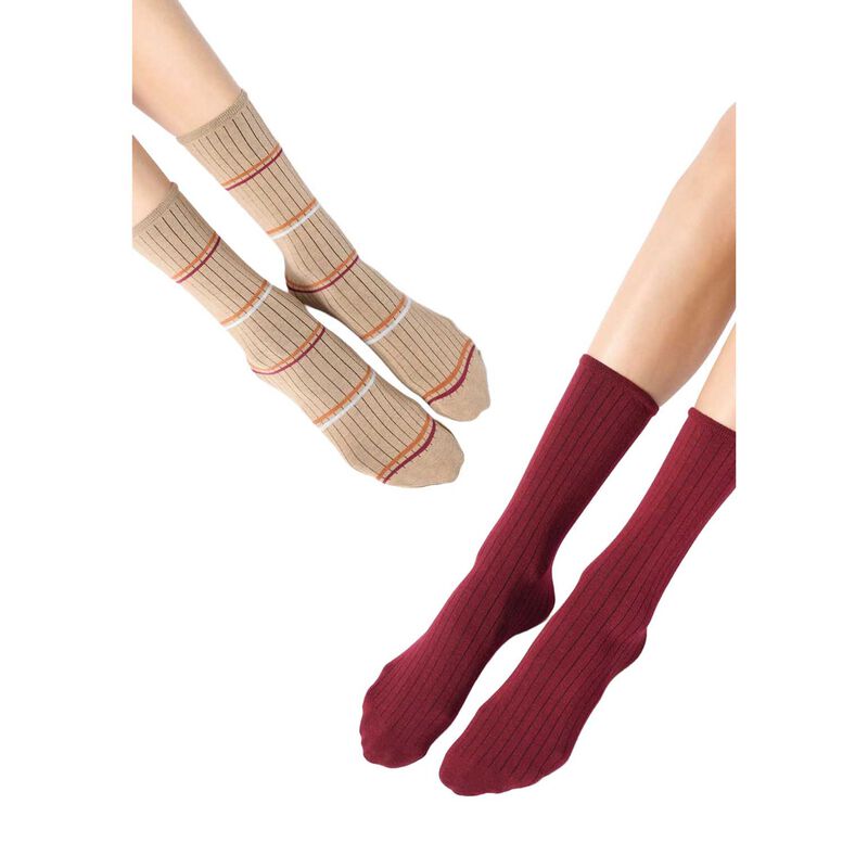 Oroblu 2P Twins Plain & Stripes image number 1